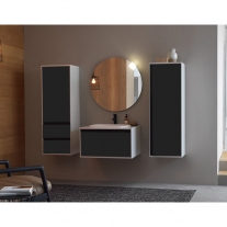 Set mobilier suspendat si lavoar Kolpasan, Pandora, 75 cm, black stone